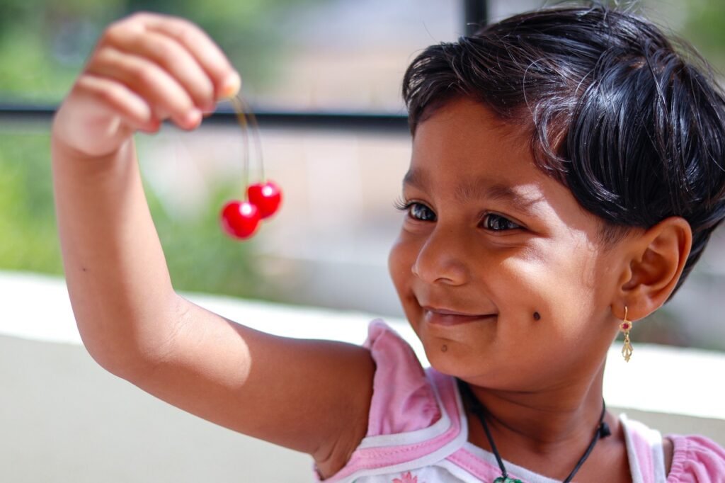 cherry, girl, smile